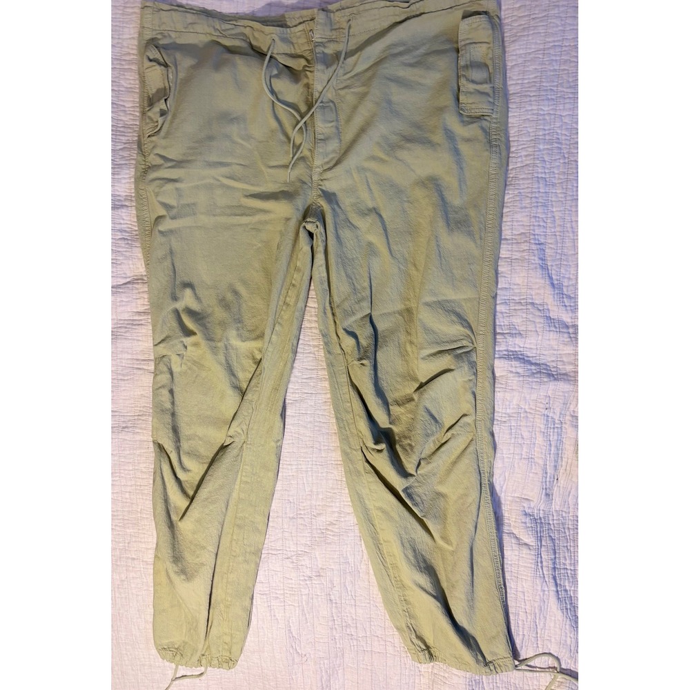 Topshop Sage Green Cotton Linen Blend Utility Jogger Pants Size US 8-10 M